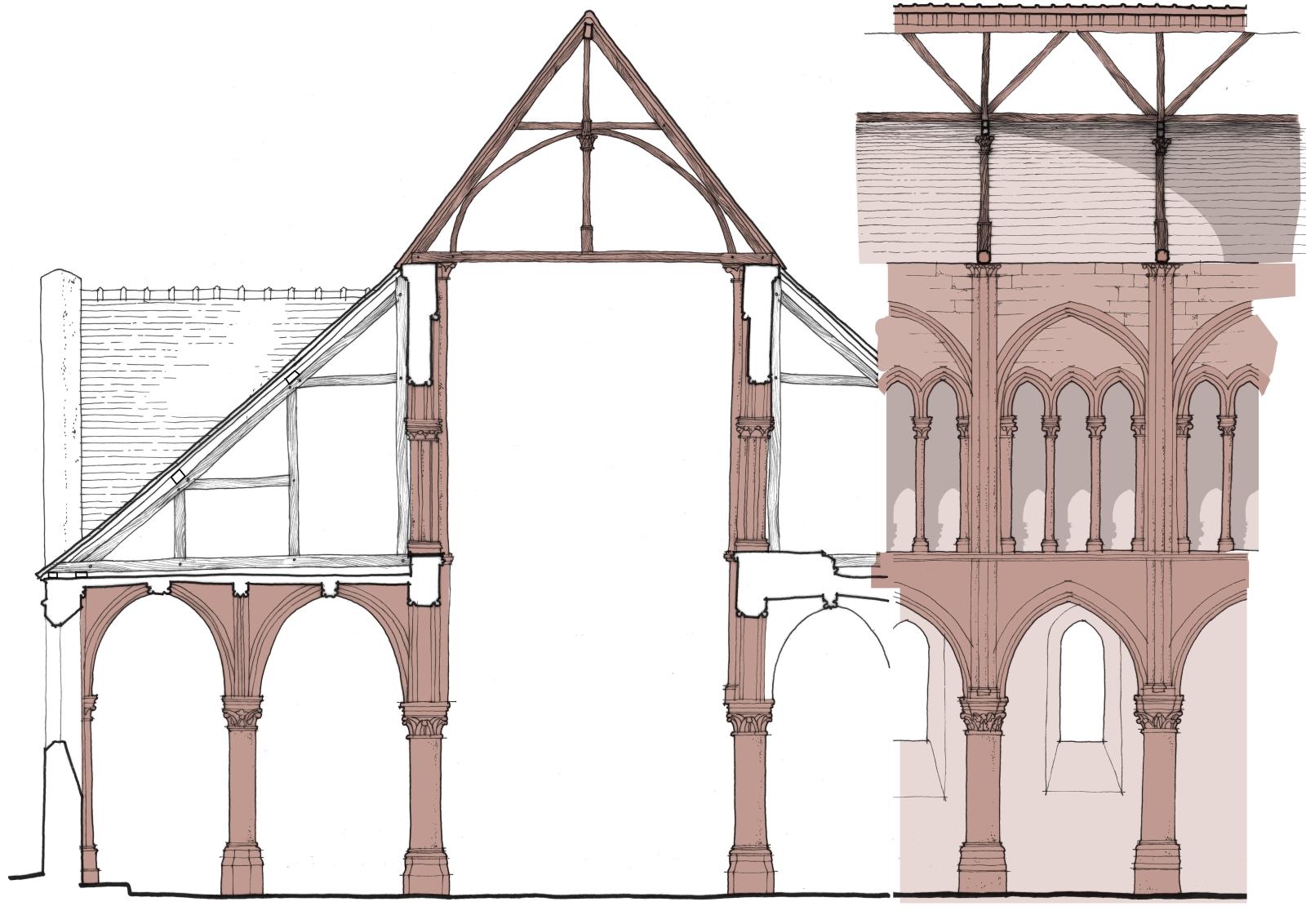 Beaumont-sur-Oise église, datation des parties XIIIe (Val-d'Oise)