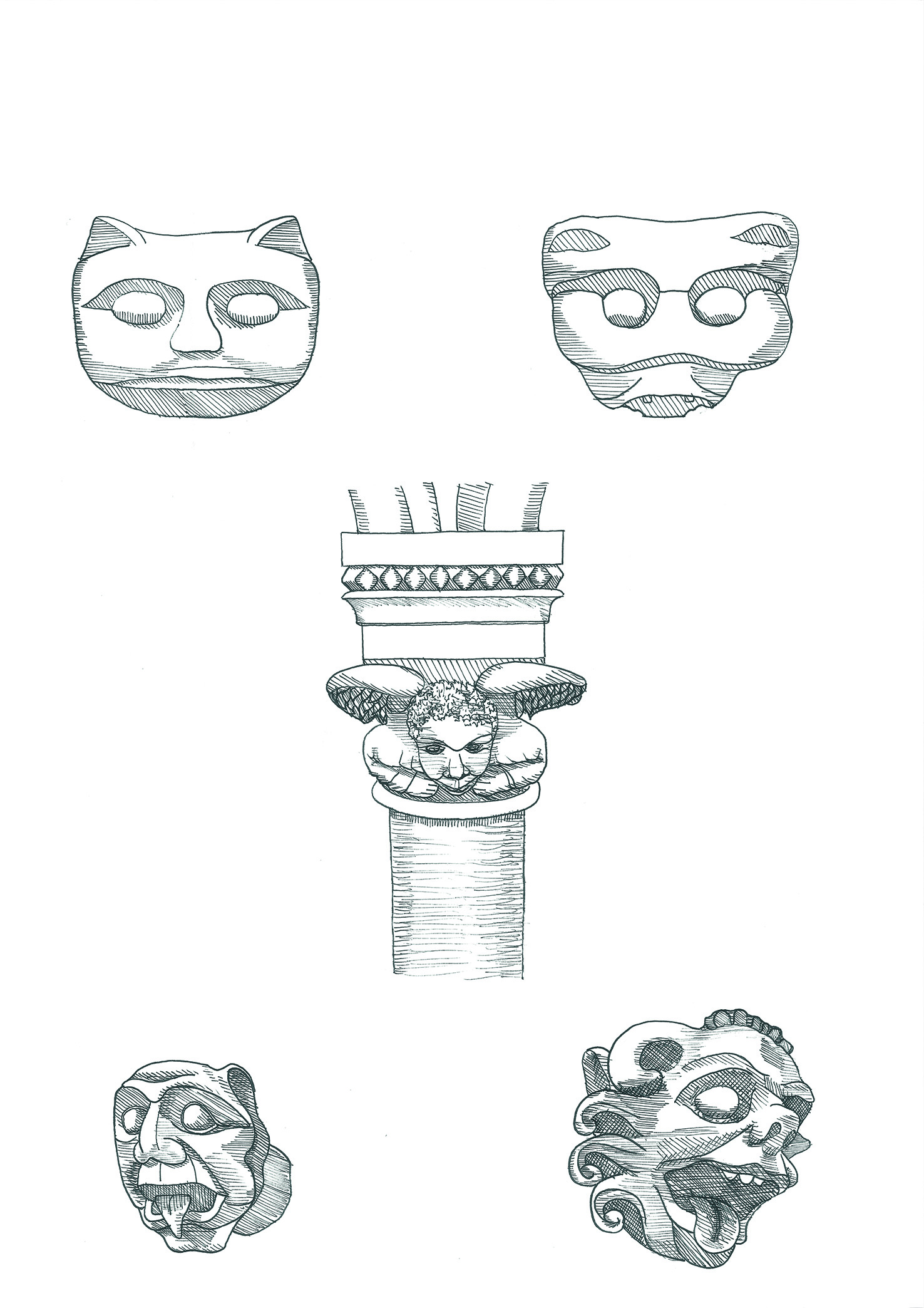 Champagne-sur-Oise, église, restitution des sculptures du clocher (Val-d'Oise)