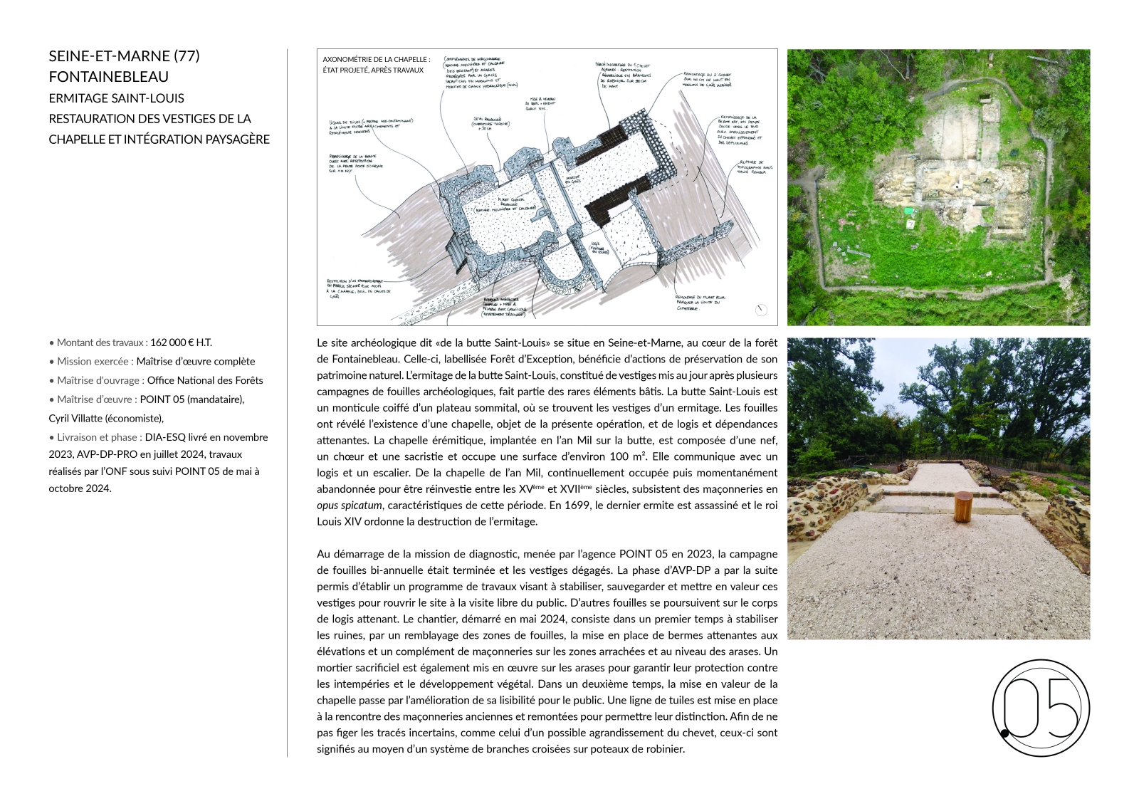 Ruines de l'ermitage de la butte Saint Louis, forêt de Fontainebleau (Seine-et-Marne)