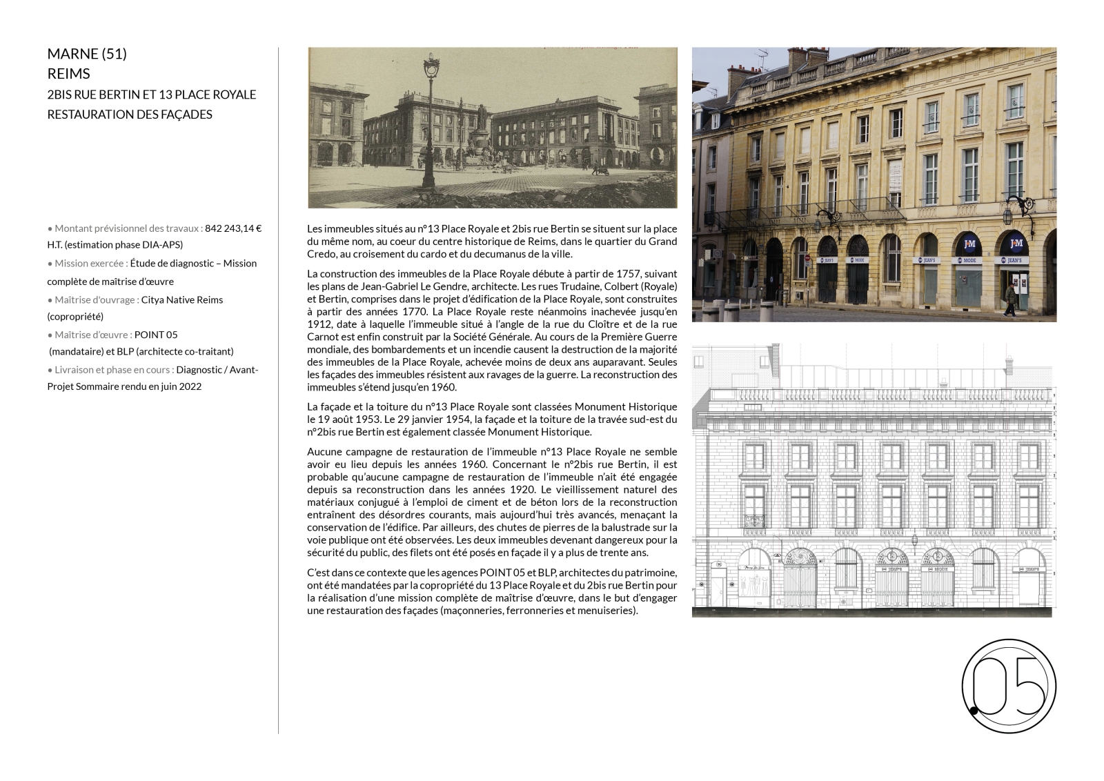 Immeubles place Royale de Reims (Marne)